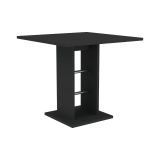 Tavolo Fisso Nero Antracite 4 Posti Dettagli in Metallo 76x76x74h cm, Forma Quadrato - Livala