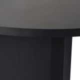 Tavolo Fisso Nero Frassinato 6 Posti Forma Ovale 200x90x75h cm, Materiale Piano in Legno Nobilitato - Nofalota