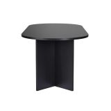 Tavolo Fisso Nero Frassinato 6 Posti Forma Ovale 200x90x75h cm, Materiale Piano in Legno Nobilitato - Nofalota