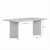 Tavolo Fisso Nero Frassinato 6 Posti Forma Rettangolare 180x90x75h cm, Materiale Piano in Legno Nobilitato - Noleme