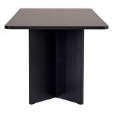 Tavolo Fisso Nero Frassinato 6 Posti Forma Rettangolare 180x90x75h cm, Materiale Piano in Legno Nobilitato - Noleme