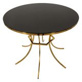 Tavolo Fisso Trasparente oro 2 Posti Forma Rotondo 100x100x80h cm, Colore Struttura oro - Dasozama