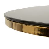 Tavolo Fisso Trasparente oro 2 Posti Forma Rotondo 100x100x80h cm, Colore Struttura oro - Dasozama