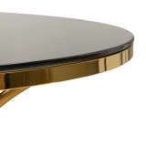 Tavolo Fisso Trasparente oro 2 Posti Forma Rotondo 100x100x80h cm, Colore Struttura oro - Dasozama