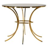 Tavolo Fisso Trasparente oro 2 Posti Forma Rotondo 100x100x80h cm, Colore Struttura oro - Dasozama