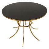 Tavolo Fisso Trasparente oro 2 Posti Forma Rotondo 100x100x80h cm, Colore Struttura oro - Dasozama