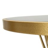 Tavolo Fisso Trasparente oro 2 Posti Struttura Intrecciata 70x70x103h cm, Forma Rotondo - Fakari