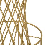 Tavolo Fisso Trasparente oro 2 Posti Struttura Intrecciata 70x70x103h cm, Forma Rotondo - Fakari