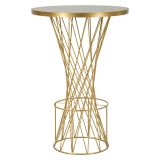 Tavolo Fisso Trasparente oro 2 Posti Struttura Intrecciata 70x70x103h cm, Forma Rotondo - Fakari