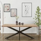 Tavolo gambe intrecciate rettangolare 9 posti marrone e nero 180x90cm - Deller