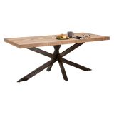 Tavolo gambe intrecciate rettangolare 9 posti marrone e nero 180x90cm - Deller