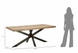 Tavolo gambe intrecciate rettangolare 9 posti marrone e nero 180x90cm - Deller