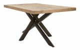 Tavolo gambe intrecciate rettangolare 9 posti marrone e nero 180x90cm - Deller