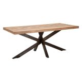 Tavolo gambe intrecciate rettangolare 9 posti marrone e nero 180x90cm - Deller