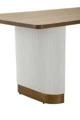 Tavolo grande rettangolare 10 posti bianco e marrone 180x90cm - Brian