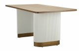 Tavolo grande rettangolare 10 posti bianco e marrone 180x90cm - Brian