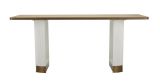 Tavolo grande rettangolare 10 posti bianco e marrone 180x90cm - Brian