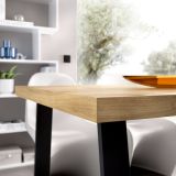 Tavolo legno e metallo rettangolare 8 posti 140x90cm - Amitrax