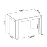 Tavolo moderno rettangolare 6 posti bianco 110x67cm - Amaranthya