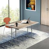 Tavolo pieghevole Arnica, Tavolo da campeggio con gambe pieghevoli in metallo, Tavolo da pranzo moderno multiuso, 100% Made in Italy, 125x75h80 cm, Rovere e Grigio