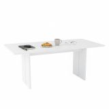 Tavolo pranzo rettangolare 8 posti bianco lucido 160x90cm - Alibi