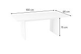 Tavolo pranzo rettangolare 8 posti bianco lucido 160x90cm - Alibi