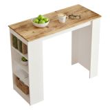 Tavolo rettangolare 2 posti con scaffale quercia e bianco 120x51cm - Pontebba