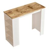Tavolo rettangolare 2 posti con scaffale quercia e bianco 120x51cm - Pontebba