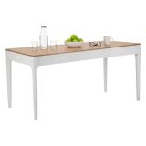 Tavolo rettangolare 8 posti bianco e marrone 180x60cm - Dindga