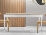 Tavolo rettangolare 8 posti bianco e marrone 180x60cm - Dindga