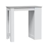 Tavolo rettangolare con scaffale 6 posti bianco e cemento 130x50cm - Andreoli