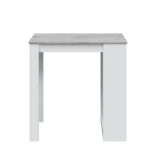Tavolo rettangolare con scaffale 6 posti bianco e cemento 130x50cm - Andreoli