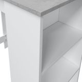 Tavolo rettangolare con scaffale 6 posti bianco e cemento 130x50cm - Andreoli
