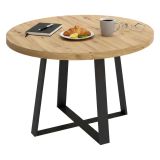 Tavolo rotondo in metallo e legno 4 posti 120x120cm - Abal