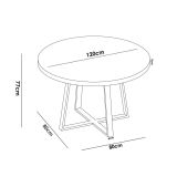 Tavolo rotondo in metallo e legno 4 posti 120x120cm - Abal