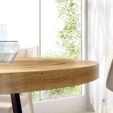 Tavolo rotondo in metallo e legno 4 posti 120x120cm - Abal