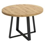Tavolo rotondo in metallo e legno 4 posti 120x120cm - Abal