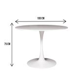 Tavolo rotondo minimal 4 posti bianco 100x100cm - Anubis