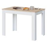 Tavolo salvaspazio rettangolare 6 posti bianco e rovere 109x67cm - Anat