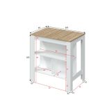 Tavolo scaffale rettangolare 6 posti bianco e rovere 103x67cm - Barzano