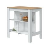 Tavolo scaffale rettangolare 6 posti bianco e rovere 103x67cm - Barzano