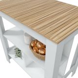 Tavolo scaffale rettangolare 6 posti bianco e rovere 103x67cm - Barzano