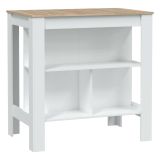 Tavolo scaffale rettangolare 6 posti bianco e rovere 103x67cm - Barzano