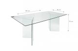 Tavolo vetro rettangolare 10 posti trasparente 180x90cm - Armir
