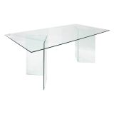 Tavolo vetro rettangolare 10 posti trasparente 180x90cm - Armir