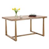 Tavolo vintage rettangolare 8 posti oro e marrone 150x90cm - Kazimir