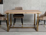 Tavolo vintage rettangolare 8 posti oro e marrone 150x90cm - Kazimir