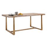 Tavolo vintage rettangolare 9 posti oro e marrone 180x90cm - Kazimir