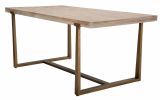 Tavolo vintage rettangolare 9 posti oro e marrone 180x90cm - Kazimir