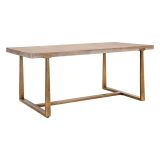 Tavolo vintage rettangolare 9 posti oro e marrone 180x90cm - Kazimir